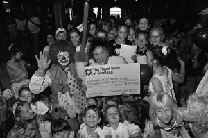 Images Dated 25th July 1990: Ken Dodd joins forces with Jimbo the clown and the kids at the Albert Dock