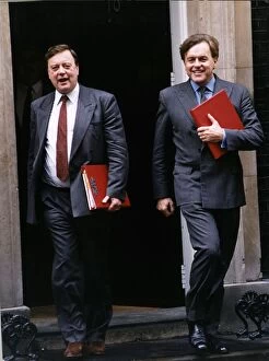 Images Dated 1st December 1993: Kenneth Clarke MP leaving No 10 Downing street with John Patten MP