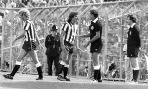 Kevin Keegan Newcastle Uniteds skipper protests to the referee at the Newcastle v Kevin Keegan Newcastle Uniteds skipper protests to the referee at the Newcastle v