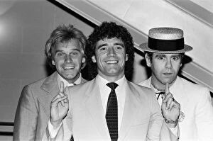 Kevin Keegan pictured with Freddie Starr and Elton John