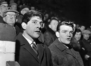 Kevin Keelan the Norwich goalie and Hugh Curran who is injured watching the Stockport v Kevin Keelan the Norwich goalie and Hugh Curran who is injured watching the Stockport v