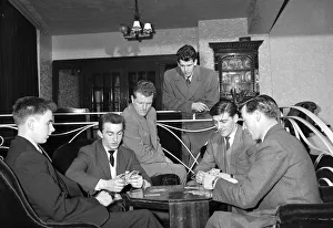 Kevin Lewis, Derek Pace and Willie Hamilton 1959 playing cards, other 3 men are unknown Kevin Lewis, Derek Pace and Willie Hamilton 1959 playing cards, other 3 men are unknown