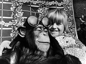Kimberley Clarke meets Judy The Chimpanzee, July 1978 Kimberley Clarke meets Judy The Chimpanzee, July 1978