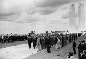 King Edward VIII, in his capacity as King of Canada, inspecting veterans at the opening King Edward VIII, in his capacity as King of Canada, inspecting veterans at the opening