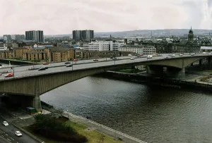 Kingston Bridge crossing River Clyde at Anderston Quay Circa 1995 Kingston Bridge crossing River Clyde at Anderston Quay Circa 1995