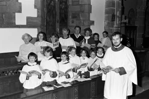 These Kirkburton choristers are not singing for their supper... but for their clothes These Kirkburton choristers are not singing for their supper... but for their clothes