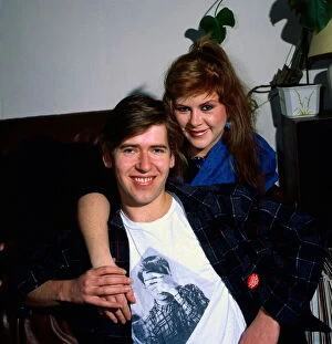 Images Dated 1st February 1985: Kirsty MacColl with husband Steve Lillywhite February 1985