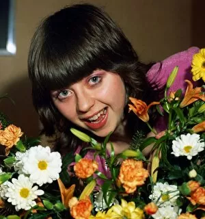 Kirsty Miller Scottish actress with flowers March 1982
