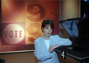 Kirsty Wark - TV Presenter - in Vote 99 studio at BBC in Glasgow May 1999 Kirsty Wark - TV Presenter - in Vote 99 studio at BBC in Glasgow May 1999