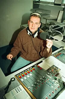Images Dated 14th January 1995: Kix 96 presenter Graham Torrington kicks off Coventrys newest Radio station today