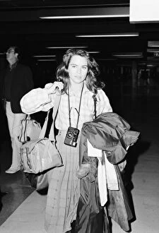 Koo Stark, Actress at London Heathrow Airport, Thursday 22nd December 1983