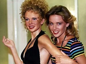 Images Dated 30th August 1989: Kylie Minogue at the Waxworks to see her double August 1989