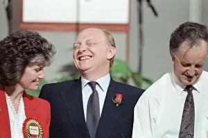 Images Dated 10th April 1992: Labour leader Neil Kinnock receives the results of the 1992 General Election