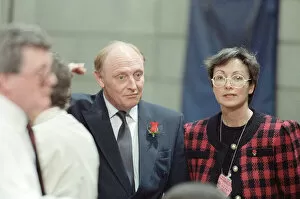 Images Dated 10th April 1992: Labour leader Neil Kinnock receives the results of the 1992 General Election
