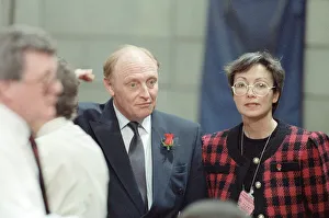 Images Dated 10th April 1992: Labour leader Neil Kinnock receives the results of the 1992 General Election