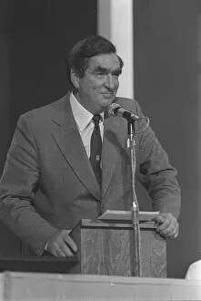 Labour Party Conference 1975. Dennis Healey speaks at the conference at Blackpool