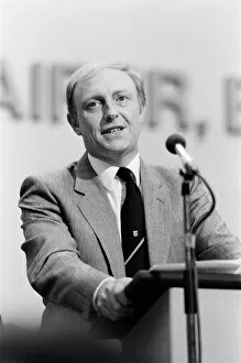 Images Dated 2nd October 1983: Labour Party Conference in Brighton. Neil Kinnock celebrates becoming the new leader of