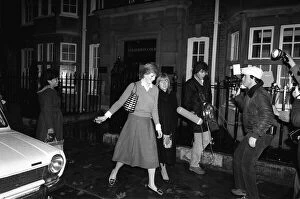 Lady Diana Spencer at her flat hounded by the media 1980 who is engaged to Prince
