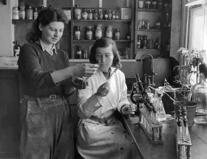 Land girls research job. April 1942 P003952 Land girls research job. April 1942 P003952