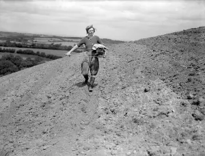 Landgirl sowing by the old fashioned Fiddle method Farming Women fulfilling Landgirl sowing by the old fashioned Fiddle method Farming Women fulfilling