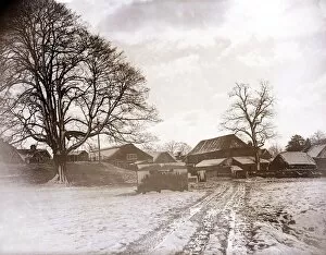 Landscape A Farmhouse in the snow