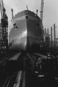Images Dated 16th October 1970: The launch of the Stolt Lion tanker at Hebburn on the 16th October, 1970