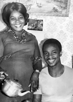 Images Dated 5th December 2012: Laurie Cunningham, aged 21, with mother Mavis Cunningham