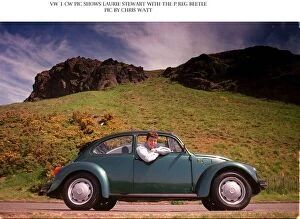 Images Dated 3rd June 1997: Laurie Stewart with P registration Volkswagen Beetle leaning out of car