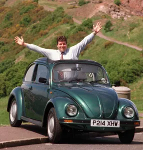 Laurie Stewart with his VW Beetle Volkswagen Laurie Stewart with his VW Beetle Volkswagen