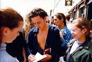 Images Dated 21st July 1994: Lead singer Matthew Pateman of Bad Boys Inc meets the groups'