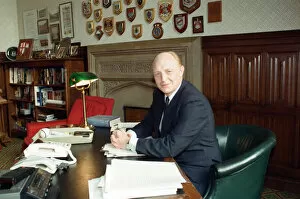 Images Dated 11th July 1990: Leader of the Labour party Neil Kinnock in his office. 11th July 1990