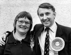 Leader of the Liberal Party David Steel seen here with his wife. P008101 Leader of the Liberal Party David Steel seen here with his wife. P008101