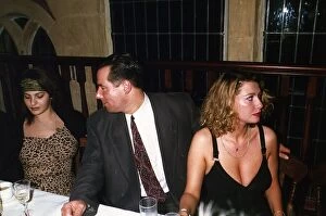 Former Leader of Liverpool Council Derek Hatton talking with Miss Bulgaria in