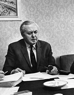 Leader of the Opposition Harold Wilson pictured during the protracted negotiations about