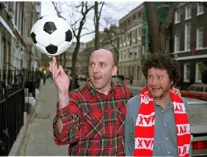 Images Dated 5th March 1996: Lee Hurst and Rory McGrath fooling around in London. Two comedians comics from