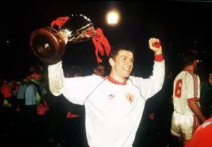 Lee Sharpe Football Holding the European Cup Winners Cup after Manchester United Lee Sharpe Football Holding the European Cup Winners Cup after Manchester United