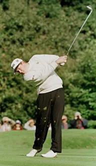 Images Dated 15th October 1998: Lee Westwood golfer October 1998 swings his club at Wentworth golf course