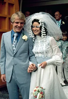 Leeds United footballer Terry Yorath pictured with his new bride Christine Kay shortly Leeds United footballer Terry Yorath pictured with his new bride Christine Kay shortly