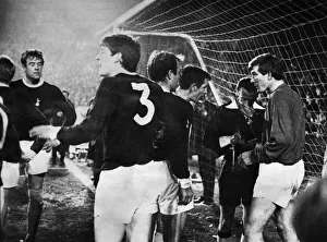 Leeds United v Spurs: In a crowded Spurs goalmouth, referee Mr Baldwin Leeds United v Spurs: In a crowded Spurs goalmouth, referee Mr Baldwin