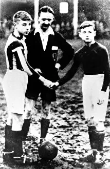 Childhood Gallery: Legendary English footballer Stanley Matthews as a young boy (left) Circa 1928