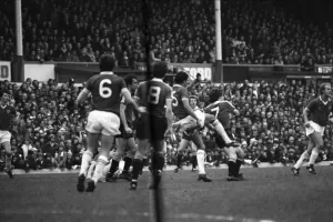 Leicester City 1 v. Manchester United 0. Division One FootballFebruary 1981 MF01-22-015 Leicester City 1 v. Manchester United 0. Division One FootballFebruary 1981 MF01-22-015