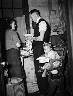 Leicester football team, FA Cup Finalists. Ted Jelly at home with wife and baby girl Leicester football team, FA Cup Finalists. Ted Jelly at home with wife and baby girl