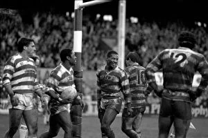 Images Dated 14th December 1985: Leigh v. Wigan. Sport Rugby League. Wigan try scorer with the ball