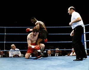 Lennox Lewis Boxing Heavyweight Boxer stops Glenn McCrory in the second round at The Lennox Lewis Boxing Heavyweight Boxer stops Glenn McCrory in the second round at The