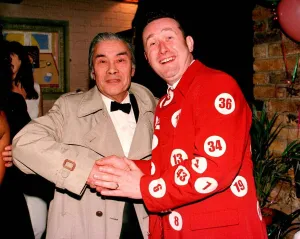 Lenny Lottery meets Bert Kwouk Actor Cator from the Pink Panther films at Londons Lenny Lottery meets Bert Kwouk Actor Cator from the Pink Panther films at Londons