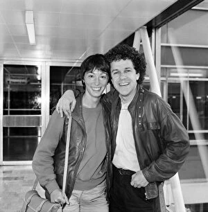 Leo Sayer and his wife Jan at LAP to fly to Los Angeles. 3rd June 1983