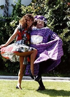Images Dated 7th September 1992: Les Dawson Comedian dressed in Pantomime Gear with Linda Lusardi Model