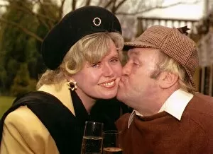 Images Dated 19th February 1996: Les Dawson kissing his wife