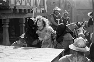 Images Dated 16th October 1981: Lesley-Anne Down on the set of The Hunchback of Notre Dame at Pinewood Studios