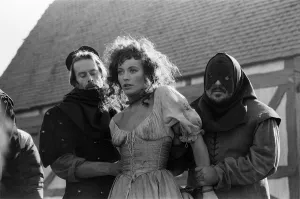Images Dated 16th October 1981: Lesley-Anne Down on the set of The Hunchback of Notre Dame at Pinewood Studios